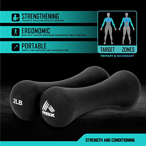 Rbx Weights Dumbbells Set - Neoprene Arm Weights With Non-Slip Grip, Strength Training Equipment Workout Weights For At Home Or Gym Training, Anti-Roll #TOP1