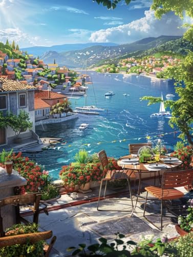 Peinture par numero adulte paysage de jardin kit complet 100x135cm encadré