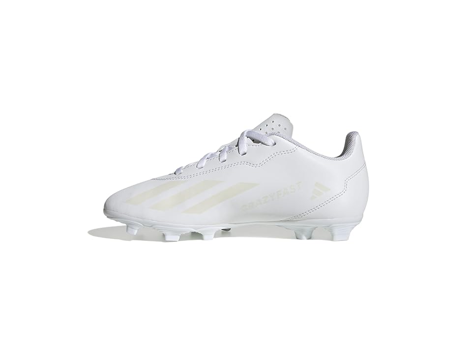 adidas Kids Soccer X Crazyfast.4 Firm Ground (Little Kid/Big Kid) (Footwear White/Footwear White/Footwear White) Kid's Shoes INTERNATIONAL SHIPPING