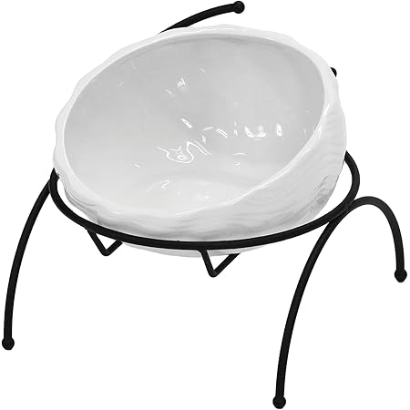 Amazon Petstyle えさ皿 猫 エサ 皿 食器 犬 餌入れ フードボウル ごはん皿 お皿 食べやすい 陶器 ペット 猫用 犬用 食器台 アイアンスタンド シングル ホワイト Petstyle 食器 ボウル 通販