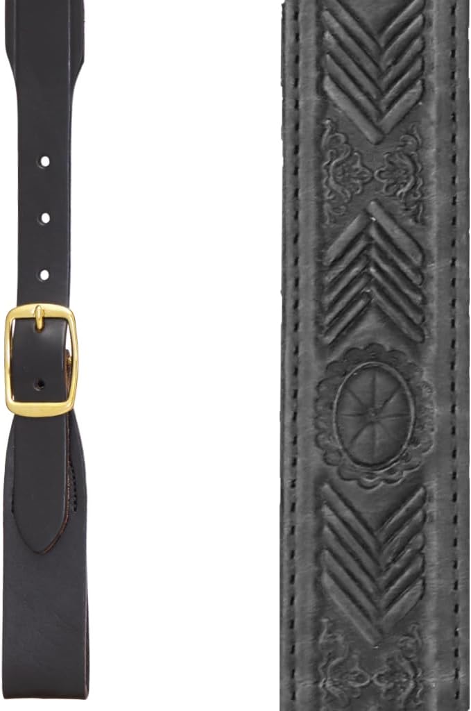 Suspender Store Southwestern Design Western Leather Suspenders - 1.5-Inch Wide - Belt Loop - 2 Colors & 5 Sizes