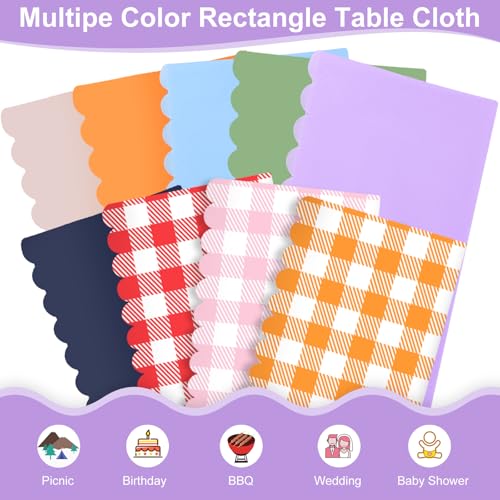 Image of NatNarr 6 Pack Light Purple Tablecloths, Plastic Lavender Table Cloths