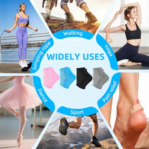 4 Paar Gel-Fersensocken, Feuchtigkeitsspendende Socken, Weiche Lüften Gel Ferse Socken, Bequem, Weich, Belüftet, Feuchtigkeitsspendend, Geeignet für die Pflege der Haut, Trockene, Rissige High