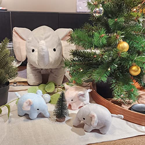 Weigedu Elephant Stuffed Animals For Girls Boys Birthday Playmate Gifts- 4 In 1 Plush Toy Mommy Elephant Playset With 3 Babies Doll Surprise Toys, 14 Inches #TOP4