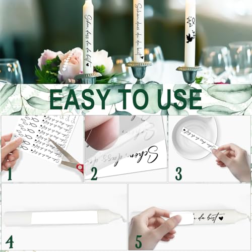 50 Stück Kerzentattoos Kommunion, Kerze Verpackung 30x7cm, Kerzentüten Kommunion, Kerzen Tattoo Kommunion,für Kommunion,Taufe,Gastgeschenke