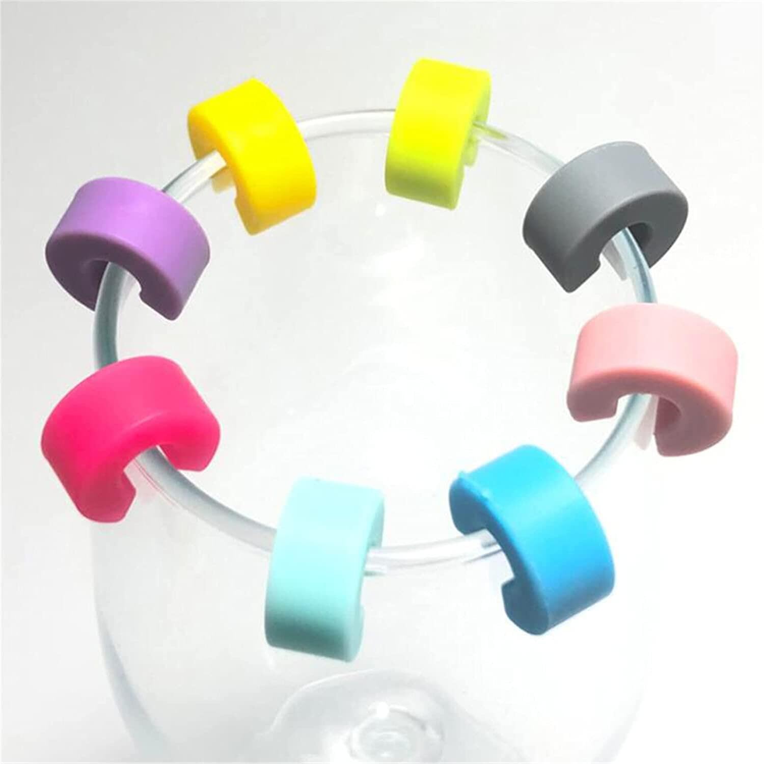 Generic Wine Glass Charms Tags Silicone Wine Glass Drink Markers For Bar Party Cocktail Champagne Stem Glasses Professional