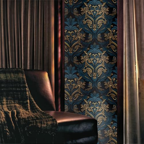 Vinilo decorativo adhesivo para ventana oro y teal 40x300 cm miniatura 2