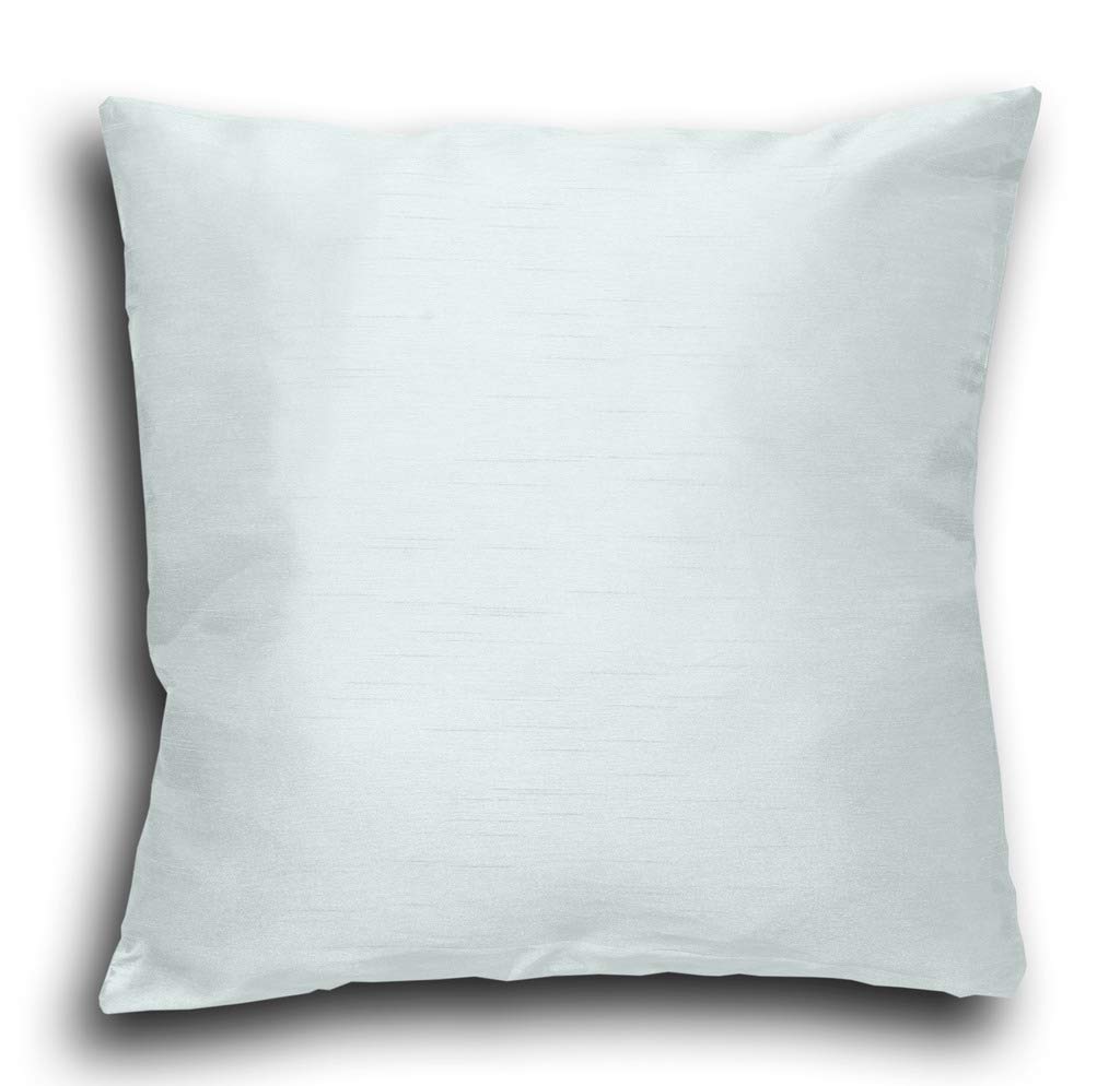 John Aird White Plain Faux Silk Cushion Cover 18" X 18" (White)
