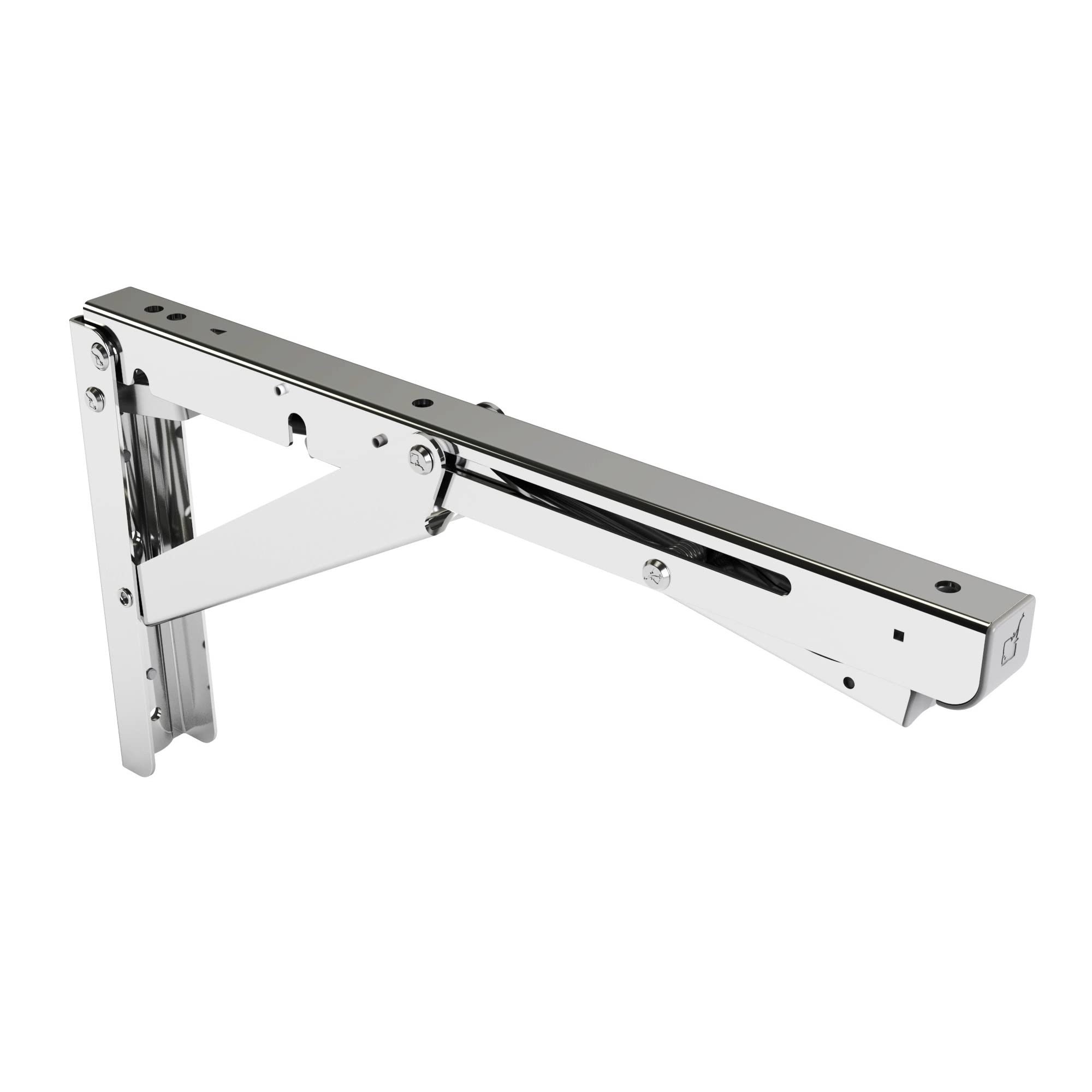 UMAXO - Soporte de Mesa Plegable de Acero Inoxidable de con Amortiguador de Cierre Suave EB-303-DA, Consola Plegable de hasta 100 kg de Carga, Soporte de Solapa de ROCA/Sugatsune