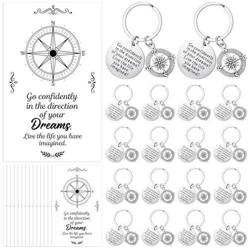 Kenning 24 Sets Graduation Gifts Bulk 2026 Compass Keychain with