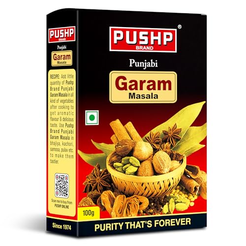 Image of Pushp Brand Punjabi Garam Masala Powder 100g Box | Mixed Spice Blend Masala