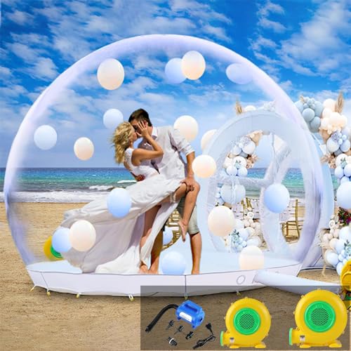Generic TPU Opblaasbaar Bubble House 10 FT - Verbeterd Dubbel Luchtkanaal, Commerciële Ballon Bounce House Ball Pit, Bubble Tent Dome Speeltuinset, Met Dubbele Blazer