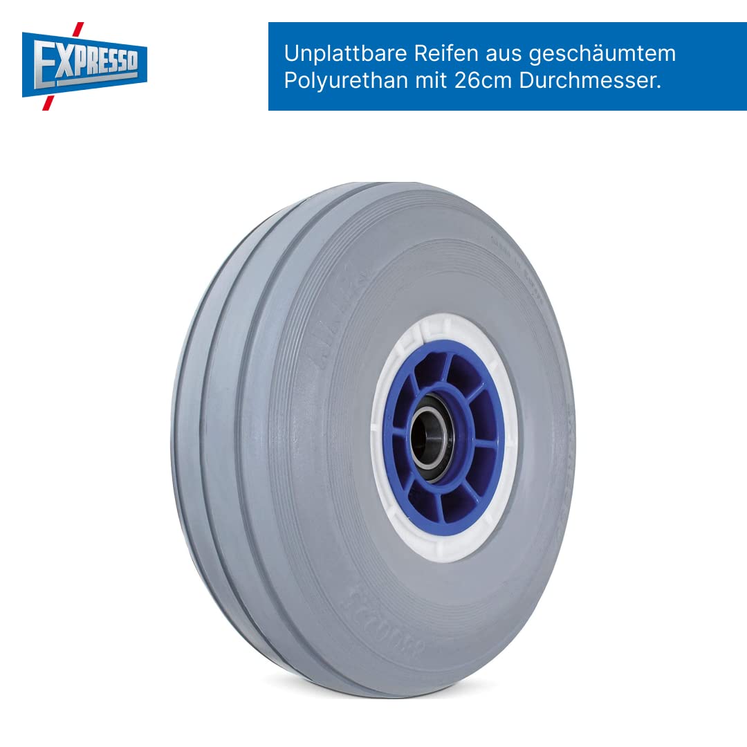 Pannensicheres Sackkarrenrad AE8800025 von EXPRESSO/Vollgummireifen 26 cm ist spurlos und wartungsfrei