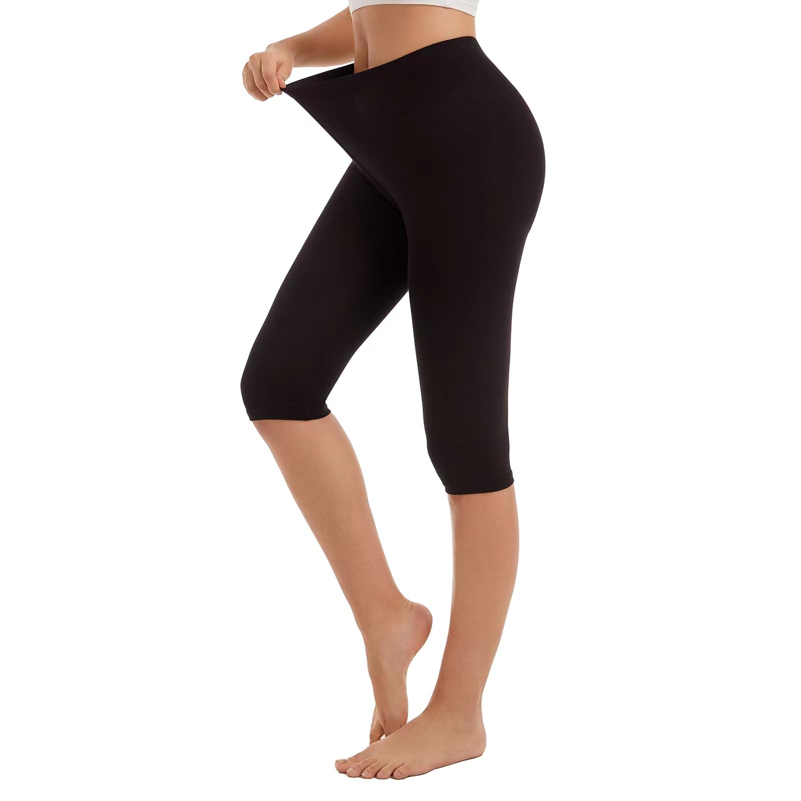 Vinconie Capri Legging Court Femme 3/4 Leggings Shorts sous Jupe Legging Short