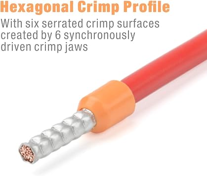 iCrimp Wire Ferrule Crimping Tool, Hexagonal Crimp Profile, Self-adjusting Wire End-sleeves Crimper for AWG23-10 Insulated Terminal & Non-insulated Ferrule
