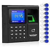 Time Card Machine - Mitarbeiteranwesenheitsrekorder mit LCD-Display, Fingerabdruck, Passwort, RFID-Karten-Identifikation, Sprachansage für Geschäfts- und Fabrikgebrauch