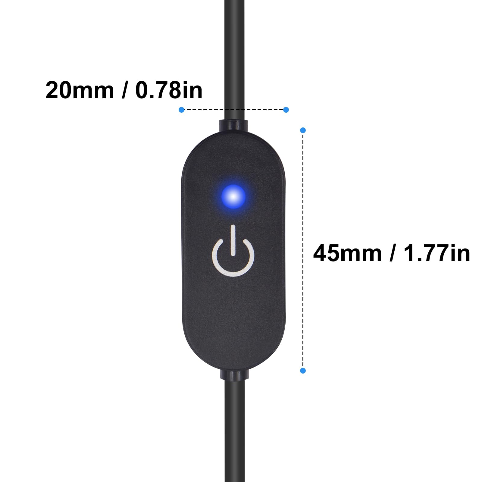 Duttek USB Auf USB-C Verlängerungskabel 1 M Mit Touch-Dimmerschalter – Zum Ein-/Ausschalten & Dimmen Von LED-Leuchten & Geräten