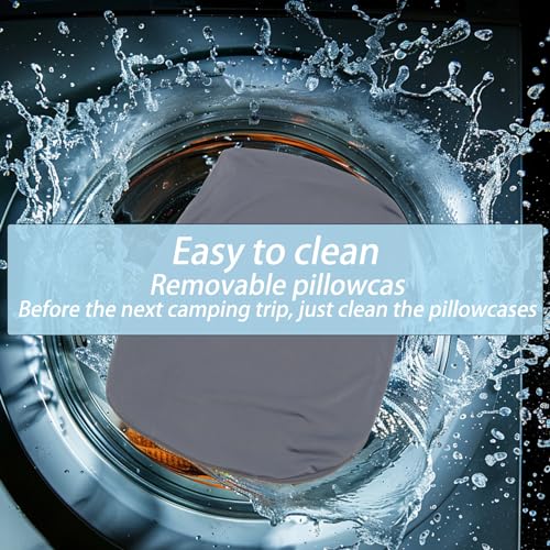 Camping-Pillow-Small-Travel-Pillow-Memory-Foam-Bed-Soft-Pillow-Lightweight-Easy-to-Carry-Portable-Cooling-Home-Pillow-Removable-Pillow-Cover-with-Travel-Storage-Bag-Gray