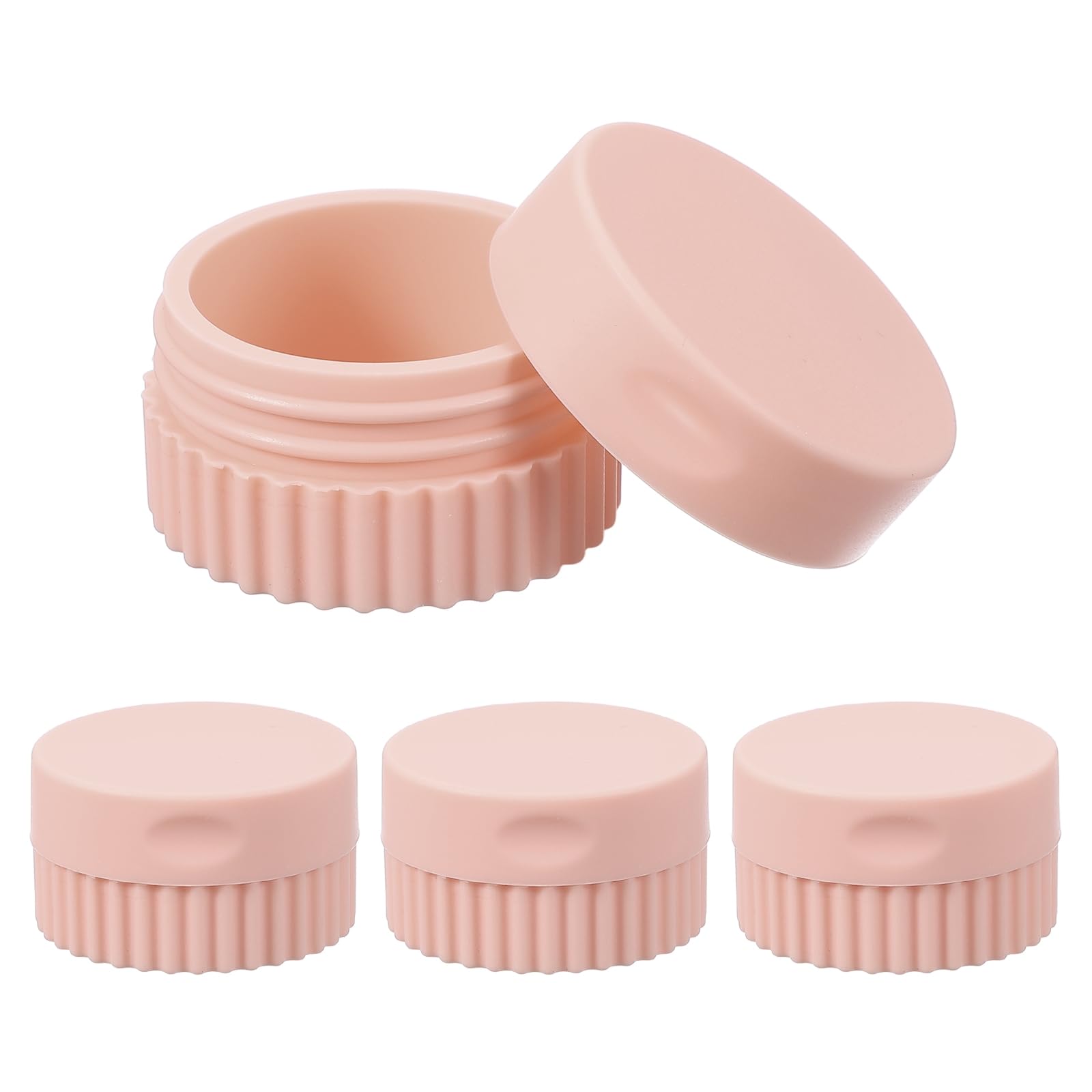 uxcell 4pcs Travel Containers for Toiletries, 0.68oz 20ml Small Silicone Cream Jars Leak-proof Travel Essentials with Lid for Cosmetic Body Skin Cream, Dark Pink-image-18