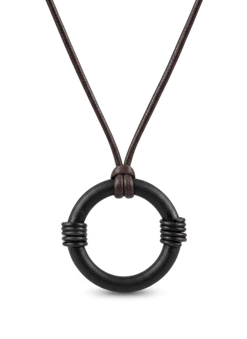 ARTIZANSTORE Hand Forged Iron Pendant | Viking Necklace with Genuine Leather Cord | Unique Gift for History Enthusiasts | Water Resistant Finish | Unisex Heavy Weight Jewelry