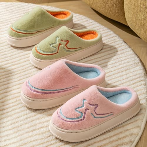 Chausson hiver brodé en coton doux pour des nuits cocooning à la maison - 3