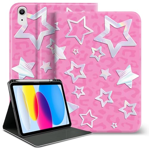 Coque iPad 11 pouces rose étoiles pour sublimer votre espace de travail et vos cours