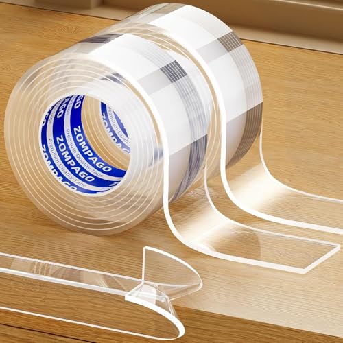 ZOMPAGO Clear Edge Bumper Strip,Baby Proofing Guard,2 Rolls,0.8in x6.56FT