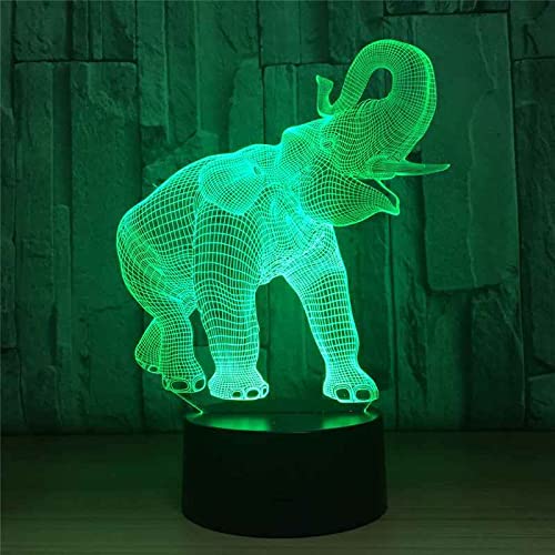 3d elefante lampada la Illusion luce notturna, 7 cambia colore Touch Switch tavolo scrivania lampade decorazione regalo di natale perfetto con acrilico