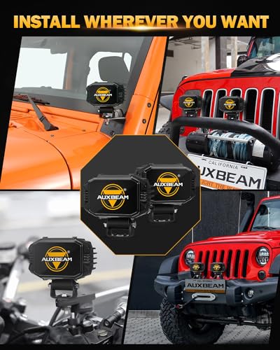 Image of Auxebam 4 inch Black Offroad Light Covers, 2Pcs LED Cube Pod Cover Waterproof Polycarbonate Protective Lens for LED Cube Lights Driving Fog Light (Not Fit for Amber Spot Beam 'ZD000706')