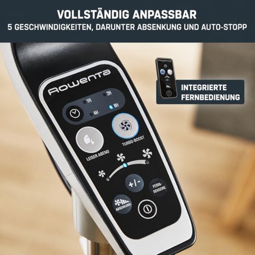 Rowenta VU5670 - Standventilator Turbo Boost Silence Extreme mit Fernbedienung, Durchmesser 40 cm, Superleise, Schwarz/Silber 5