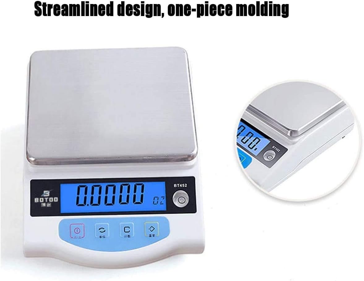 Electronic Weighing Digital Kitchen Electronic Cooking Food with LCD Display Stainless Steel Platform Weighing Baking & Cooking for Baking Postage Jewelry Scales (Color : White, Size : 300g