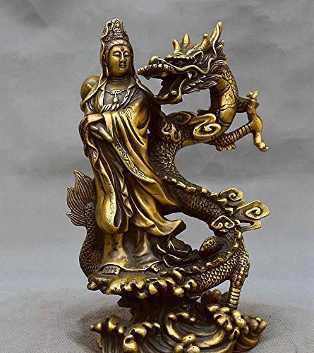 Statue de Bouddha GuanYin en Bronze Pur Contre le Stress de la Maison