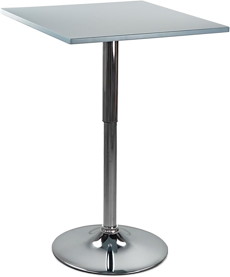 Brigros WeHome Bar Table, High Table, Height-Adjustable Living Room Table, Square Table or Round Table, Kitchen Table (Grey, Square)