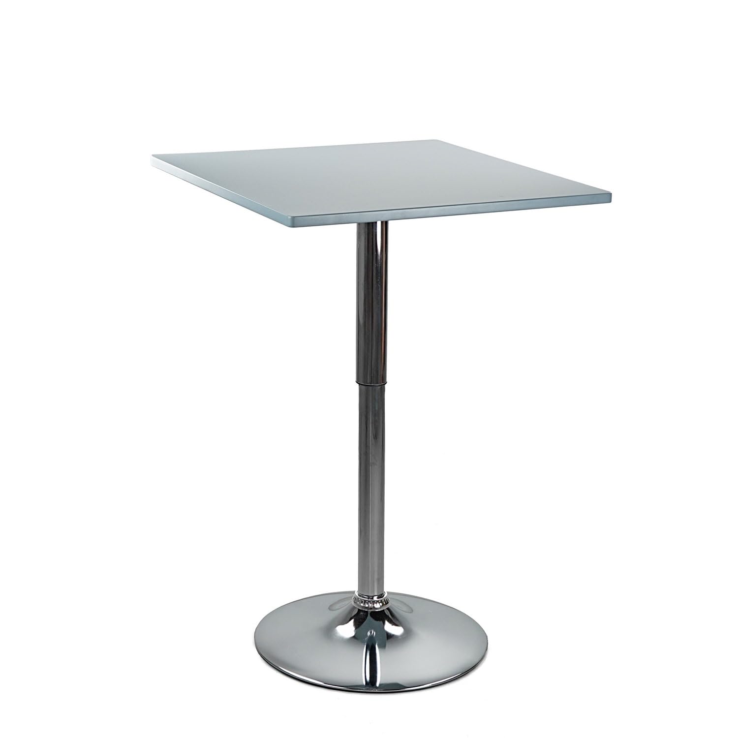Brigros WeHome - Mesa de Bar, Mesa Alta, Mesa de salón Ajustable en Altura, Mesa Cuadrada o Mesa Redonda, Mesa de Cocina (Gris, Cuadrado)