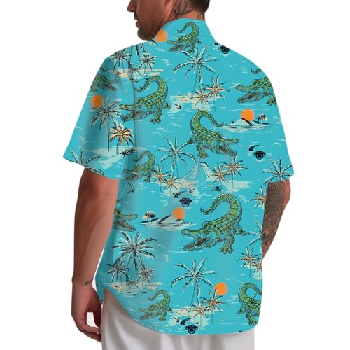 80s 90s Hawaiian Shirts for Men Vintage Button Down Short Sleeve Shirt, 80s Outfit Party Disco Beach Shirts3