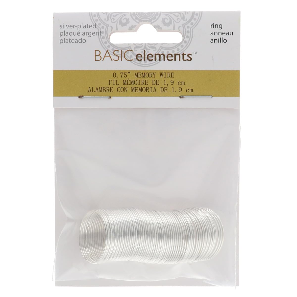 The Beadsmith Plated Memory Wire - 0.75 inches in Diameter - 48 Coils Each - Silver Color - Stainless Steel - Create Multi-Strand Round Rings and DIY Jewelry