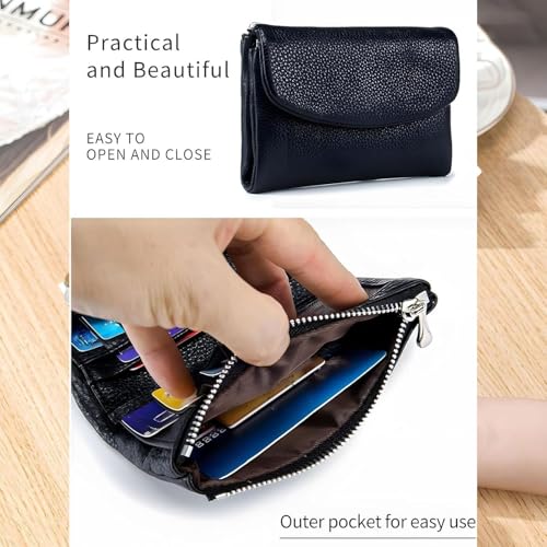 Joyfullygo Wallet, Joyfullygo Unisex Pebble Leather Wallet Relevantk Womens Soft Small with Credit Card Holder, Coin Holder & Cash Slots(Gold)3