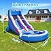 22FT Tropical Inflatable Water Slide with Pool, Blue Heavy-Duty Kids Water Slide with Blower, Wet & Dry Use Outdoor Water Park for Backyard Summer Fun