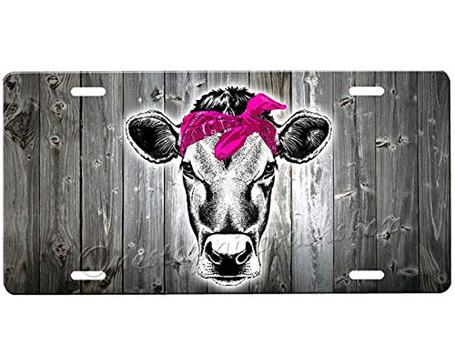 onestopairbrushshop Cow License Plate onestopairbrushshop Cow License Plate