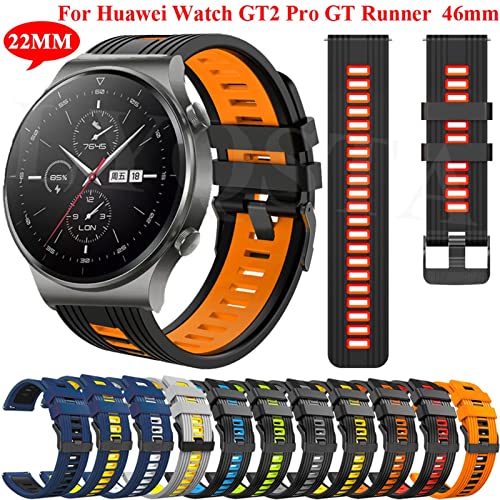 Sangle de silicone 22mm idéale pour le running avec Huawei GT 2 Pro