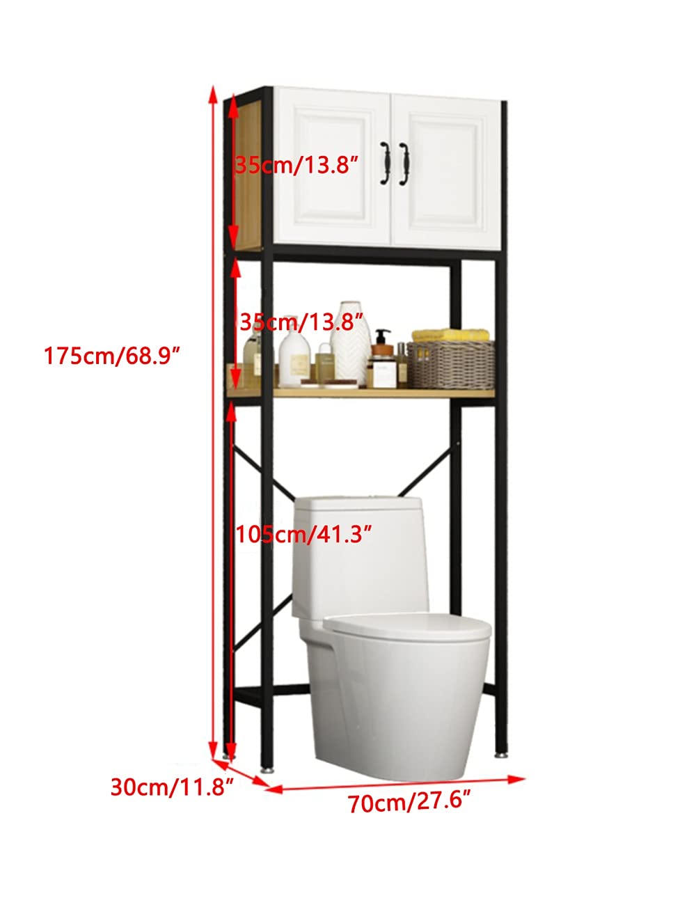 Amazon｜トイレラック キャビネットの多機能の自立式のバスルーム収納