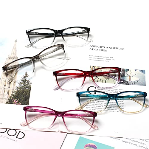 Image of SIGVAN Ladies Reading Glasses Blue Light Blocking Spring Hinge Fashion Pattern Print Eyeglasses for Women