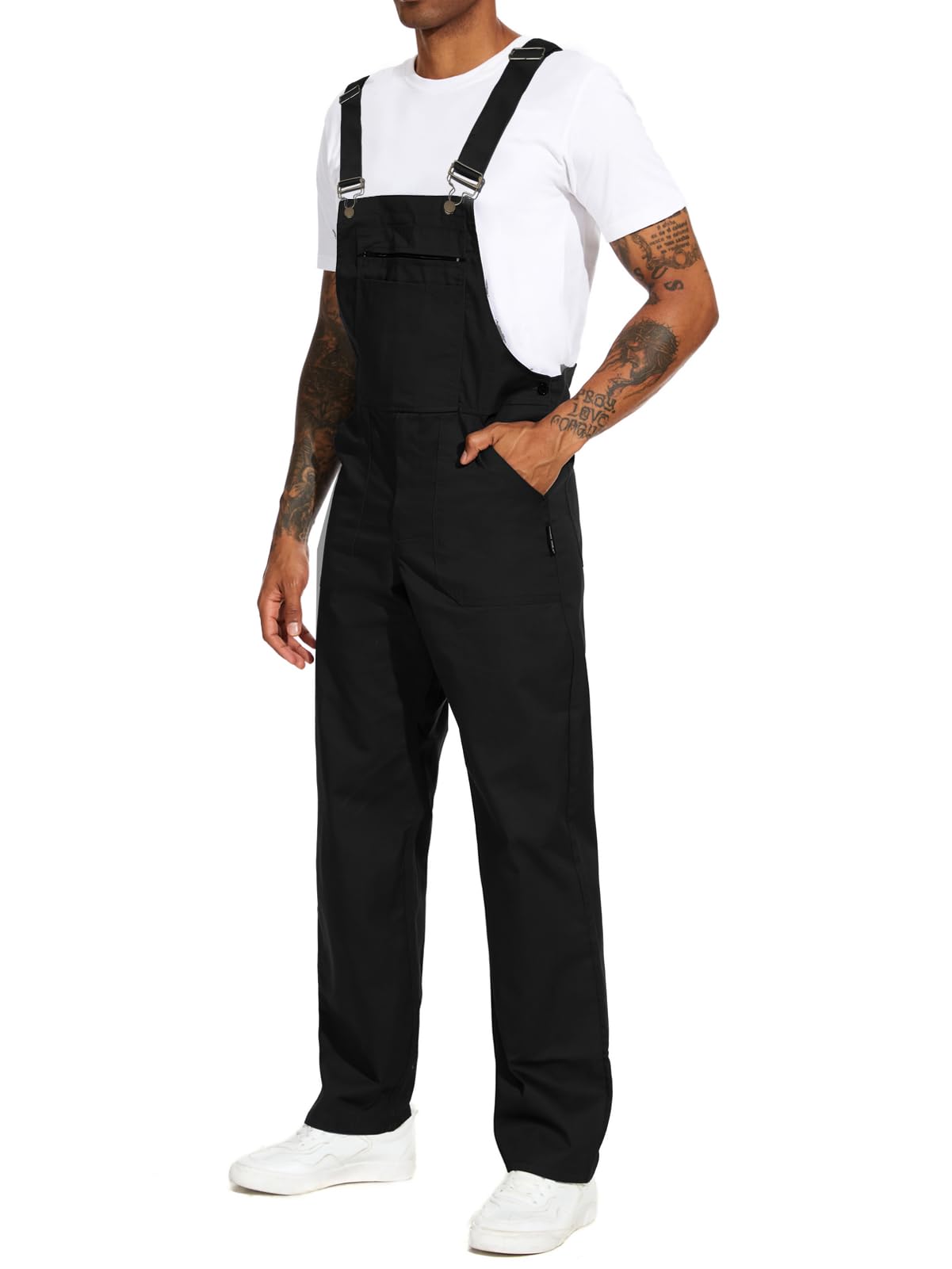 WORK IDEA Men's Bib Overalls Workwear Lightweight Jumpsuit for Painters | Utility Multi P…