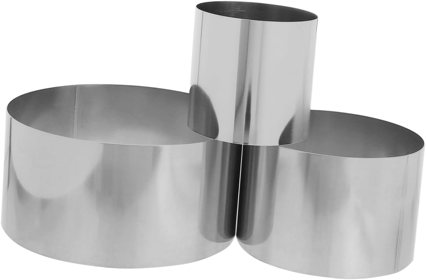 3pcs Round Stainless Steel Cake Mold High Mousse Molding and Cake Decorating Bakeware Tool for Professional and Home Bakers