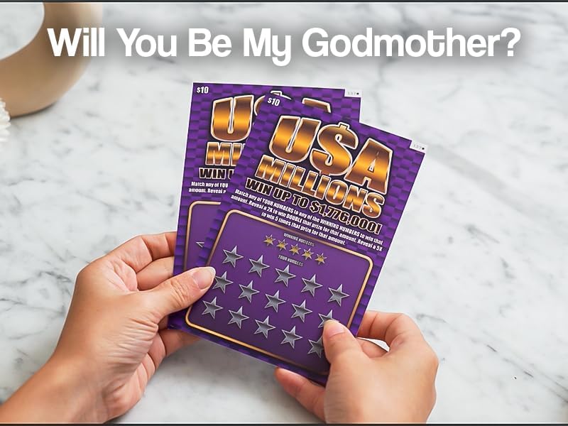 Bundle Godmother & Godfather Proposal - Will You be My Godparents - Cards for God Mother - Set of Two Surprise Scratch Off Tickets image 3