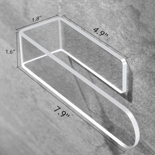 Image of Taozun Hand Towel Holder - Clear Towel Rack for Bathroom, Adhesive Towel Bar Stick on Kitchen Wall, Acrylic Towel Rail No Drill Towel Holder, 2 Packs