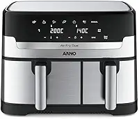 Fritadeira Sem Óleo Air Fryer Arno Dual 8,3L AFD2, 1800W, Inox e Preta, Cestos Duplos Independentes, Função SYNC, Painel Digital, 110V