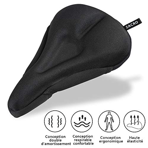 Zacro Housse de Selle de Vélo, Coussin de Selle pour Vélo en Silicone, Housse de Selle Respirant et Confortable avec Couverture Étanche pour Vélo de
