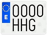  1 MATRICULA ACRILICA METACRILATO Moto + Adhesivos para Colocar SIN ATORNILLAR Gratis Medida 22x16cm 100% HOMOLOGADA POLICARBONATO Europea
