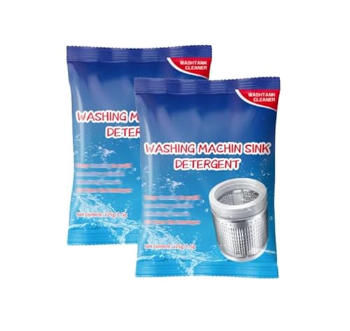 Powerful Stain Remover Washer Tank Cleaner, Powder Washing Machine Cleaner, Heavy Duty Stubborn Stain Cleaner, Top Load and Front Load Washers,Descaler for Drum,Tub & All Internal Parts (2pcs)